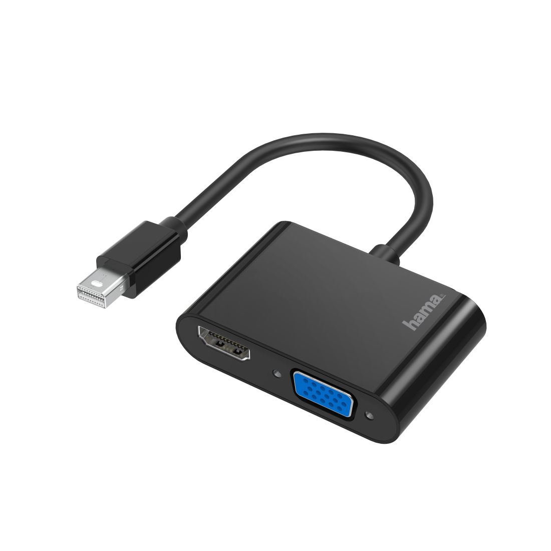 Hama 2-in-1 Mini DisplayPort to HDMI & VGA Adapter - 4K - Black