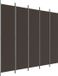 vidaXL Kamerscherm met 5 panelen, 250 x 220 cm, stof, bruin