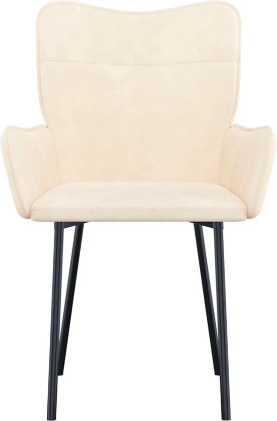 vidaXL Eetkamerstoelen 2 st fluweel crèmekleurig