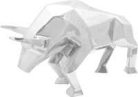 vidaXL Stierensculptuur Zilver Aluminium 74 x 23 x 30 cm