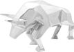 vidaXL Stierensculptuur Zilver Aluminium 74 x 23 x 30 cm