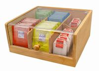 Nerthus FIH 678 bamboe theedoos met 6 vakken organizer voor infusies keuken