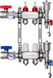 VEVOR 2-Vaks Stralingswarmteverdeler, 1/2" PEX-Buisverdeler, Roestvrijstalen PEX-Verdeler voor Hydronische Stralingsvloerverwarming, Stralingswarmte PEX-Verdelerset met 1/2" Adapters Inbegrepen