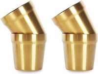 Roestvrijstalen Stroom Commerce B.V. Dubbelwandige kopjes (4-delige set, goud) stapelbaar, 175 ml