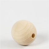 Creativ Company Houten Kralen 30 mm Naturel 4 stuks