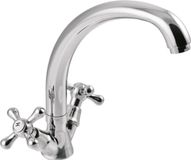 Invena BADLAND Wastafelmengkraan, chromen design, model ROMA, voor badkamers, zilverkleurig