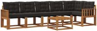 vidaXL - Bank loungeset - 7-delig - Acaciahout - Naturel en zwart