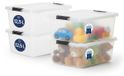 Boîte de rangement plastique avec couvercle - 12,5 l - Transparent - 4 pièces - Empilable