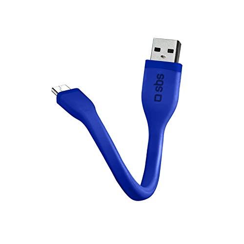SBS Micro USB Data & Oplaadkabel - 12 cm - Blauw