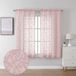 Lecloud Leia 137 cm woonkamer blush pure gordijnen 2 panelen, lichtgewicht jacquard getextureerd blad voile roze gordijn voor slaapkamer, dubbele roedezakken clip venster keuken korte gordijnen, 38 B