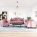 Prolenta Maison Exclusive - Ensemble de canapé 3 pièces avec coussins en velours rose