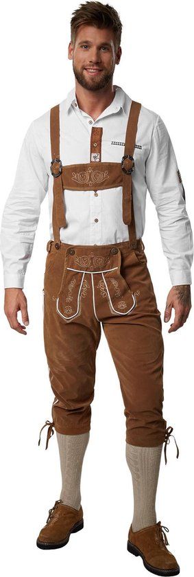 dressforfun Lederhose Steigerwald M - Bruin - Mannen - Oktoberfest - Polyester
