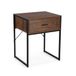 Versa Nalua Bijzettafel Slaapkamer, Afmetingen (H x L x B) 60 x 48 x 40 cm, Hout, Kleur Donkerbruin en Zwart