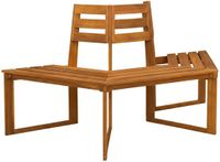 vidaXL Boombank 160 x 70 x 86 cm massief acaciahout naturel halfrond