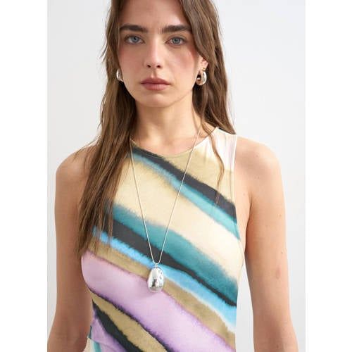 TOPSHOP gestreepte A-lijn jurk multi