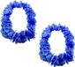 Merkloos Hawaii kransen bloemen slingers - Set van 6x stuks - neon blauw