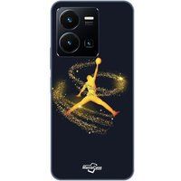 Vivo Hoesje voor Vivo Y35 4G met Jordan-logo en goudkleurige afwerking