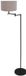 Mexlite Vloerlamp Bella 3889ZW - 154 cm hoog, grijs linnen kap, trekschakelaar, trendy design