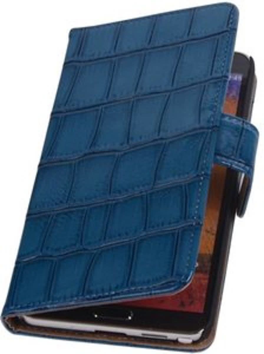 Best Cases Samsung Galaxy Note 3 Neo - Croco Blauw Booktype Wallet Hoesje Gratis verzending Gratis retourneren Bescherm uw telefoon