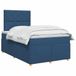vidaXL Boxspringbed met matras en hoofdbord, blauw, 120 x 200 cm, stof