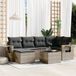 Maison Exclusive - Ensemble de jardin, 7 pièces, avec coussins, gris, en polyrotin