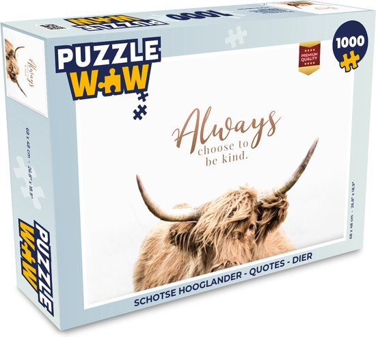 MuchoWow Puzzel Schotse hooglander - Quotes - Dier - Legpuzzel - Puzzel 1000 stukjes volwassenen