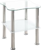 Haku Bijzettafel Met Metalen Frame En Glazen Legplanken