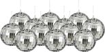 House of Seasons Boule de Noël - 12x pièces - argent - 8 cm - mousse - boule miroir