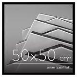 Americanflat 50x50 cm Fotolijst met Schokbestendig Glas - Streamline Collectie - Dunne Rand Fotolijst voor Tafel en Muur - Ophangmateriaal en Ingebouwde Standaard - Zwart