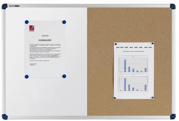 Nobo DUO-BOARD ELIPSE 60X90 - Prikbord - Wit/Beige