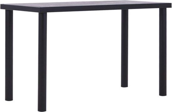 vidaXL Eettafel 120x60x75 cm MDF Zwart en Betongrijs