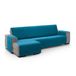 FAVERTI® Bankhoes voor chaise longue, hoekdeel links 240 cm (voor), model Pego, blauw, chenille, extra zacht, hoogwaardige chaise bescherming, gemaakt in Spanje, van gerecycled materiaal