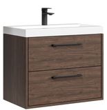 Badplaats Badkamermeubel Set Florence 01 60 cm – Walnoot Bruin – Hangend Wastafelmeubel met Soft-Close