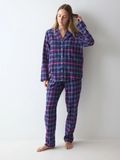 Pastunette Rebelle Dames Pyjama Flanel - Donker Blauw