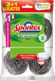 Spontex Spirenett' 3+1, staalchips voor het verwijderen van de meest hardnekkige vervuilingen van potten, schalen en roosters, 4 stuks, Zilver / Zwart