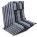 Beautissu Sun-HL, 120x50x8 cm, anthracite rayé, set de 6, coussins de siège de jardin