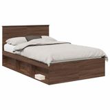 vidaXL Bedframe - Bruin - Eiken - 120 x 190 cm - Massief grenenhout