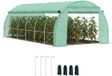 Outsunny Foliekas met oprolbare Zijwanden - Waterdicht - Groen