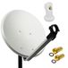 PremiumX Satellitenanlage, 45 cm Antenne, Hellgrau, Single LNB, Weiß, 2x F-Anschluss