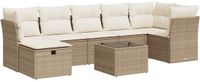 vidaXL 8-delige loungeset met kussens, polyrattan, beige