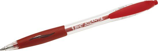 BIC Atlantis Click Rood Medium Balpen 12 Stuks