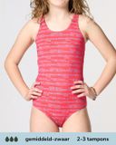 Moodies Undies Moodies menstruatie zwemkleding tiener - Badpak - gemiddeld - zwaar kruisje - maat 176/188(M) - Print Rood