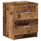 vidaXL Nachtkastje met 2 lades 40x36x50 cm oud houtkleurig