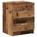 vidaXL Nachtkastje met 2 lades 40x36x50 cm oud houtkleurig