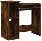 vidaXL Bureau met schappen, bewerkt hout, gerookt eiken, 84x40x78 cm