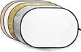 Godox 5-in-1 Reflectiescherm Gold, Silver, Soft Gold, White, Translucent - 60x90cm