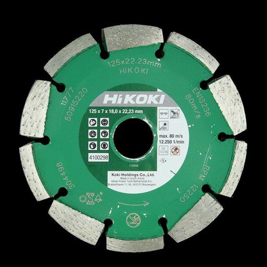 Hikoki Accessoires HiKOKI DIAMOND WHEEL 125X22,2X7 T=18 TYPE UNIVERSAL LASER FOR WALL CHASER