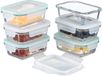 Trankielo® - Set de 6 boîtes de conservation en verre - 370 ml - Hermétique et empilable