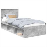 vidaXL Bedframe Betongrijs 100 x 200 cm Bewerkt hout