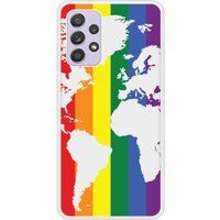Samsung Bedrukt siliconen hoesje compatibel met Galaxy A52 Map LGBT